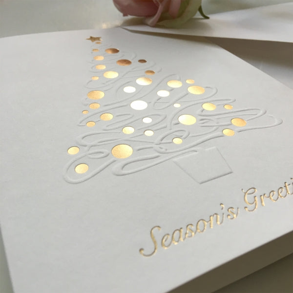 Blind Embossed and Foiled Christmas Tree Cards