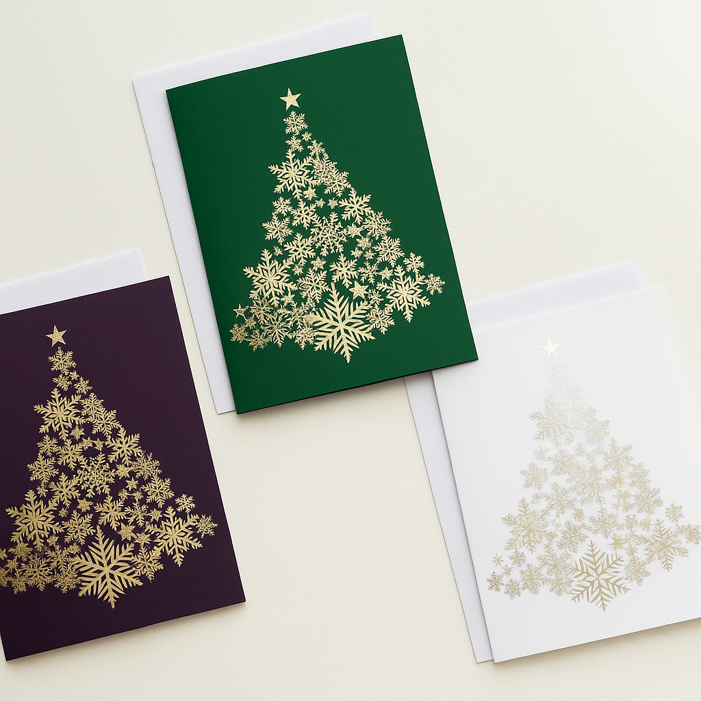Snowflake Christmas Tree Cards