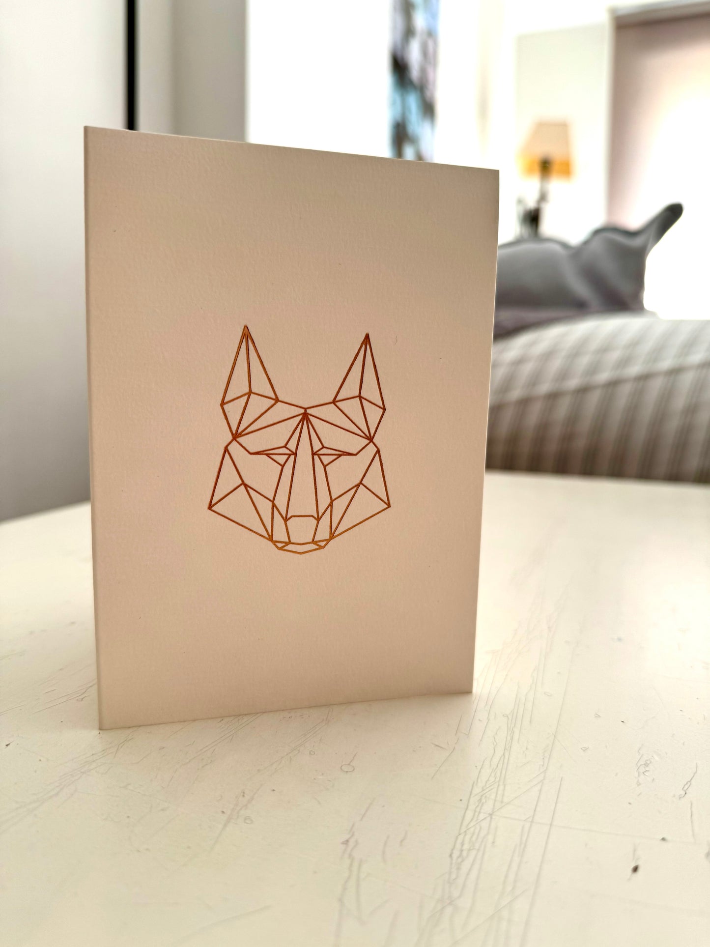 Foiled Geometric Wolf Luxury Card Set