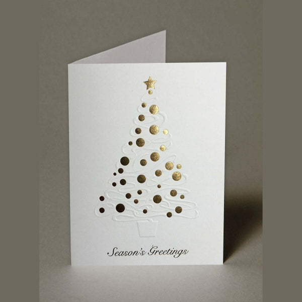 Blind Embossed and Foiled Christmas Tree Cards
