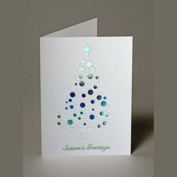 Blind Embossed and Foiled Christmas Tree Cards