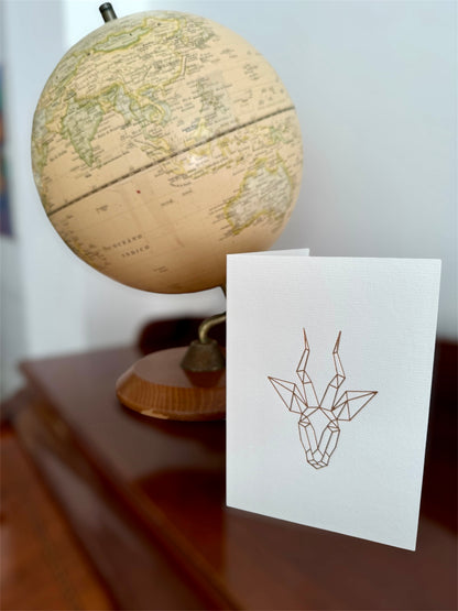 Foiled Geometric Antelope Luxury Card Set