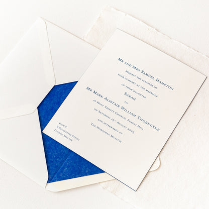 Bevel Blue Invitations