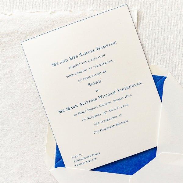 Bevel Blue Invitations