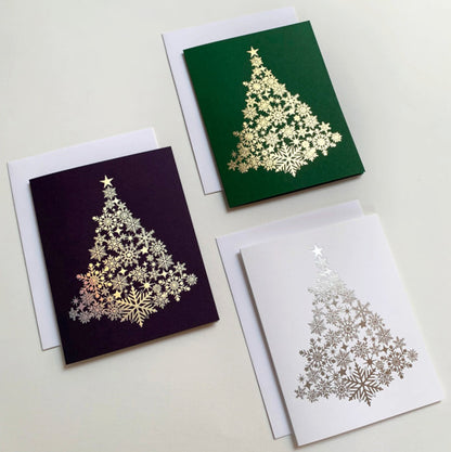 Snowflake Christmas Tree Cards