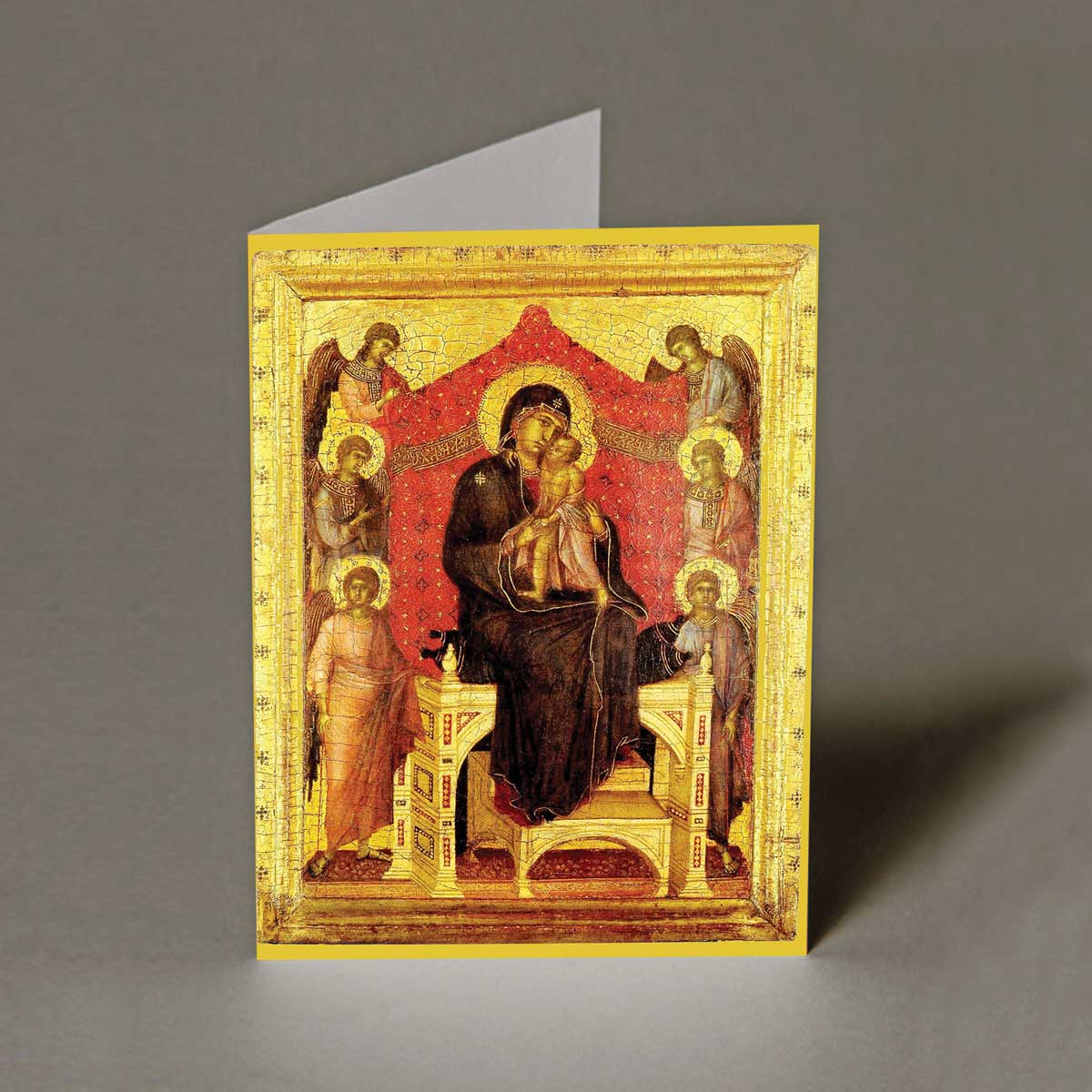 Madonna with Angels in Gold Christmas Cards