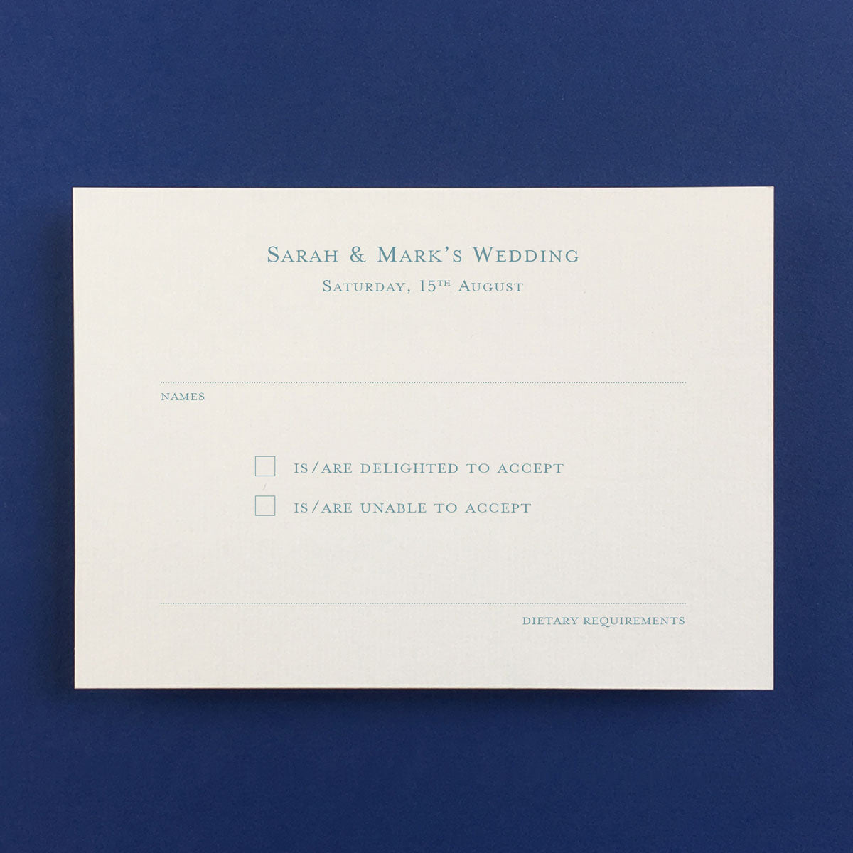 Bevel Blue Reply Card