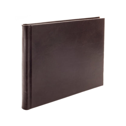 Plain Paged Mocha Leather Condolence Book