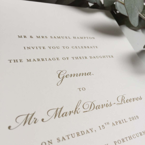 bickham gold wedding invitations