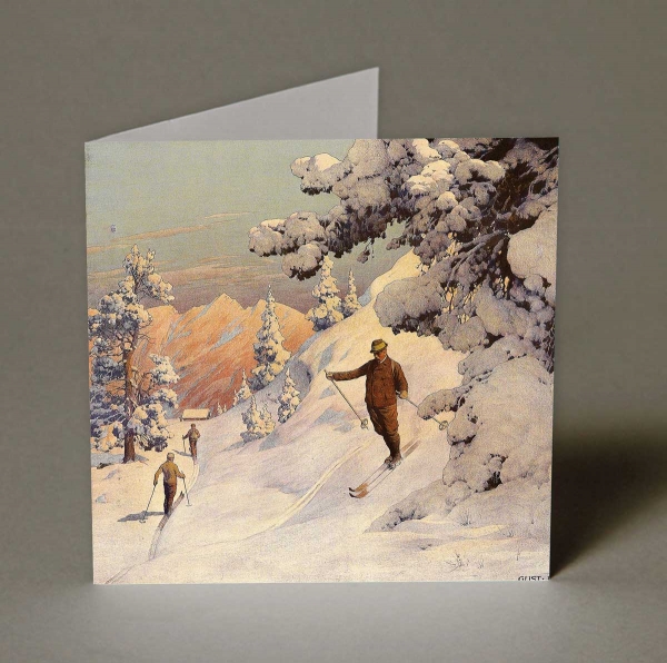 Edwardian Skiers Christmas Cards