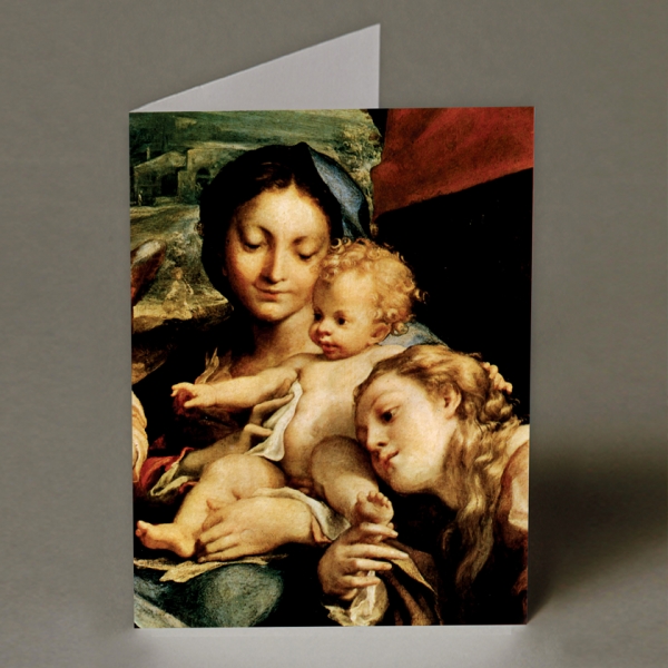 Madonna and Child with Angel Christmas Card