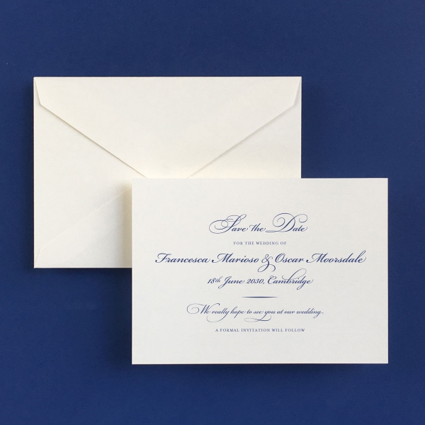 Bickham Blue Save The Date Cards - Wedding Stationery