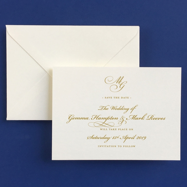 Bickham Gold Save The Date Cards - Wedding Stationery