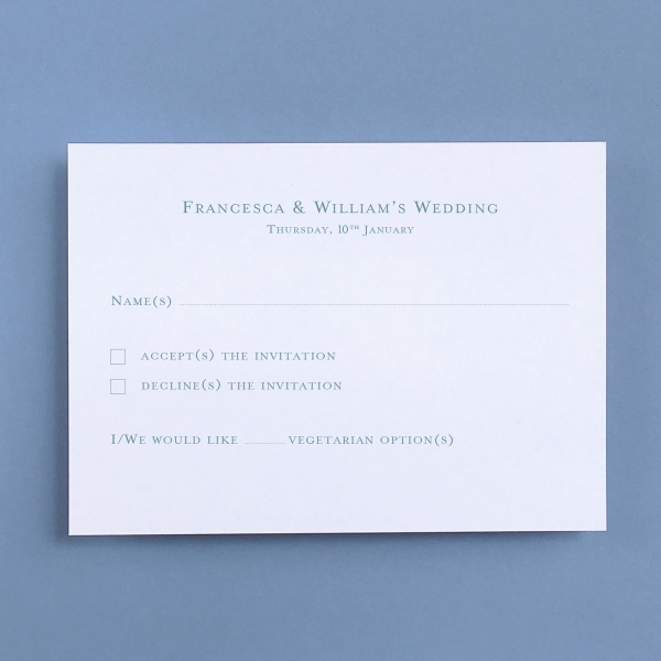 Cranbourne Reply Cards - Wedding Stationery