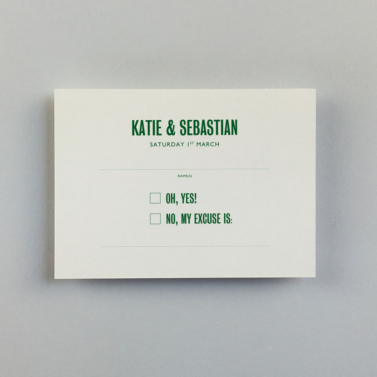 Katie Green Reply Cards - Wedding Stationery