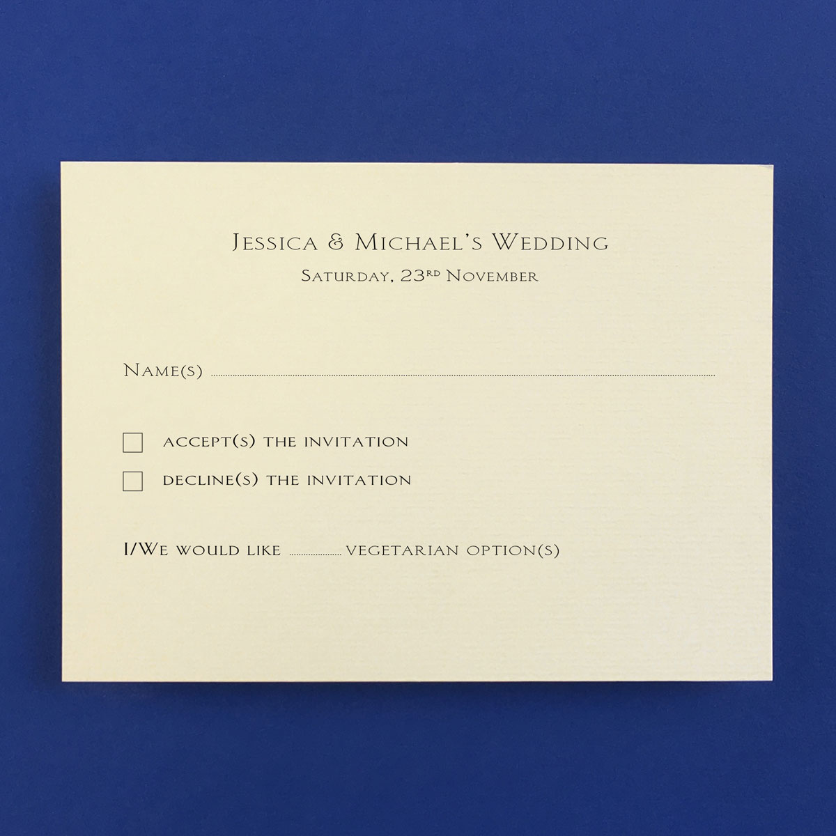 Barnes Gold Reply Cards - Wedding Stationery