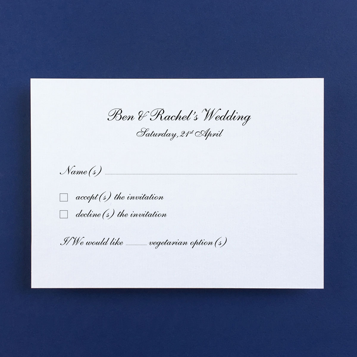 Shelley Gold Reply Cards - Wedding Stationery