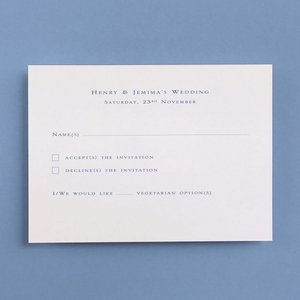 Gee Square Reply Cards - Wedding Stationery