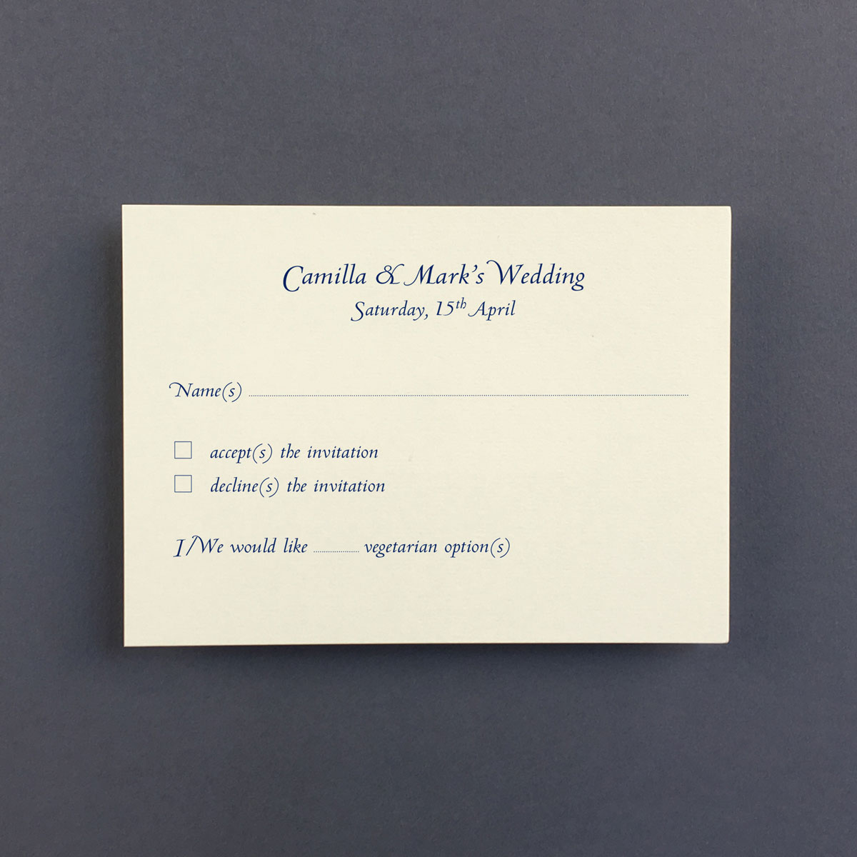 Camilla Reply Cards - Wedding Stationery