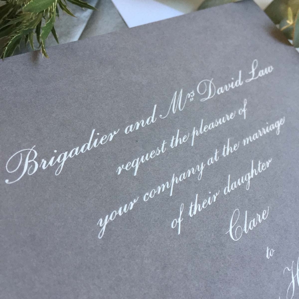 White smoke wedding invitations