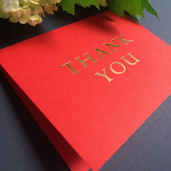 Foiled thank you cards