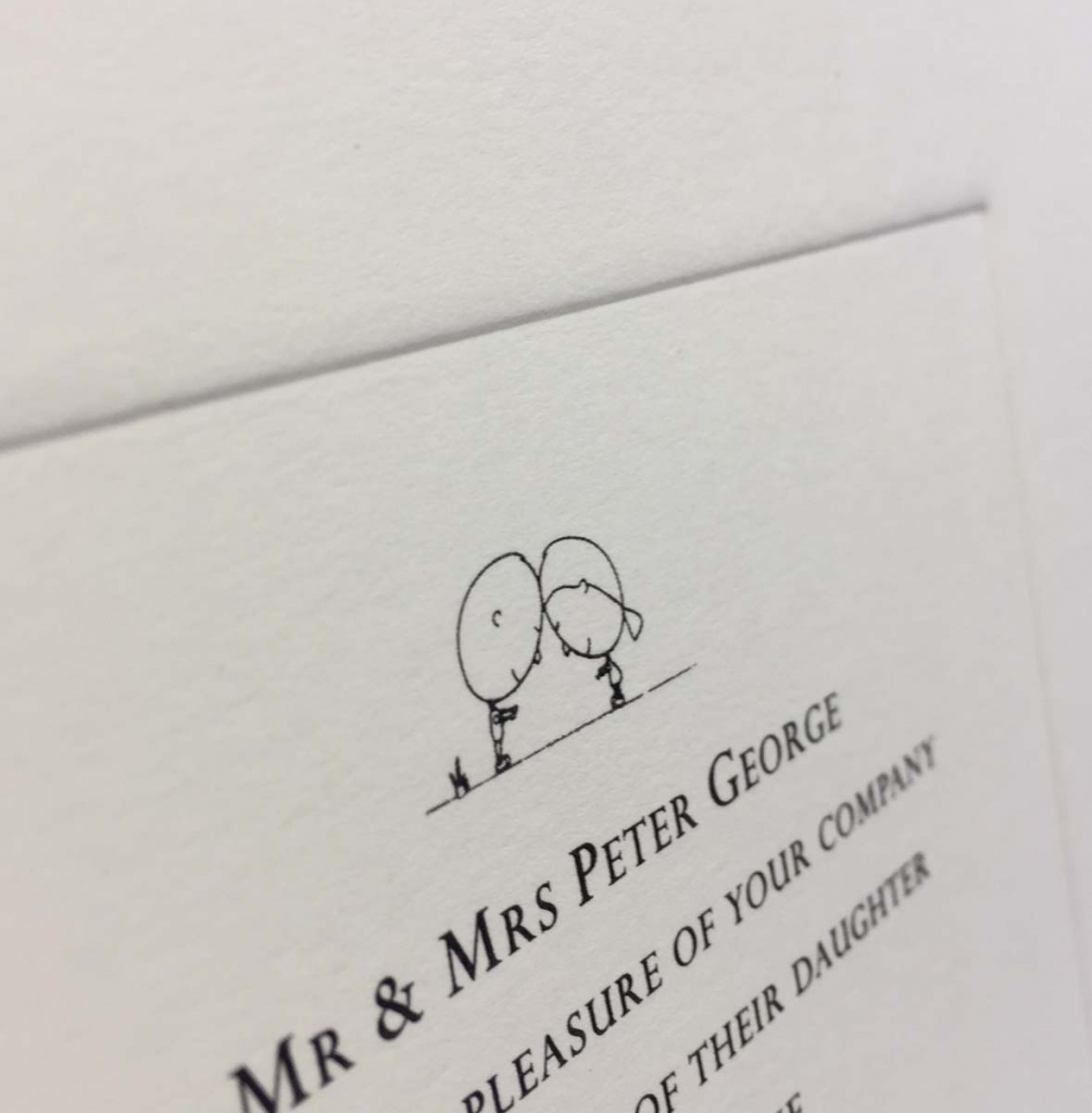 cute couple motif wedding invitation