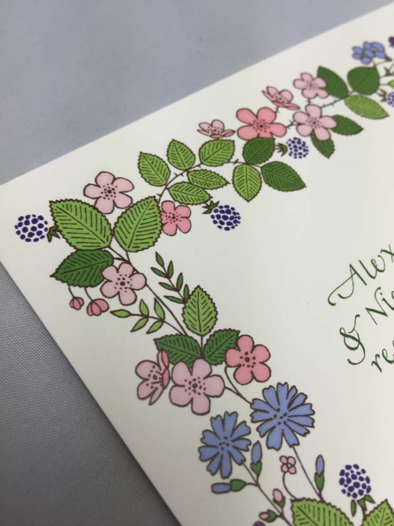 floral border wedding invitation