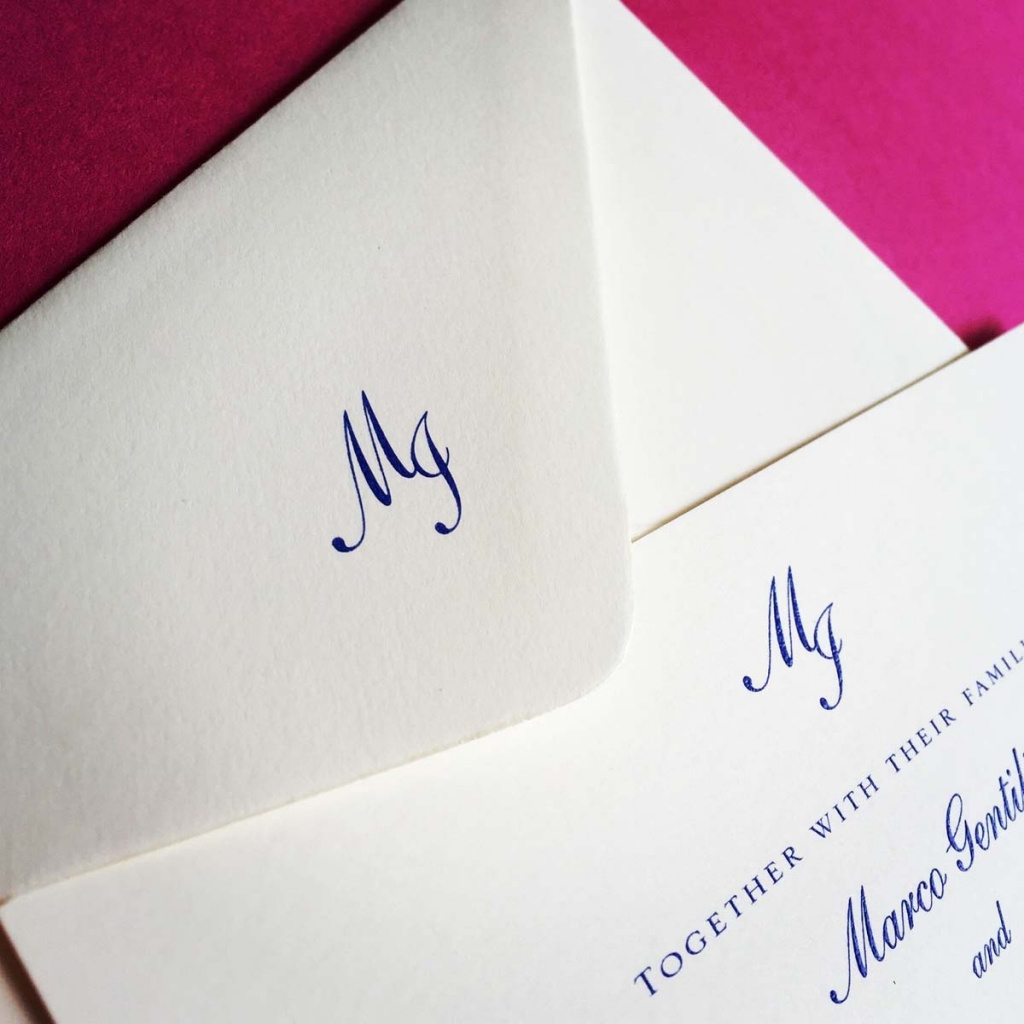 monogram wedding invitation and monogram envelope