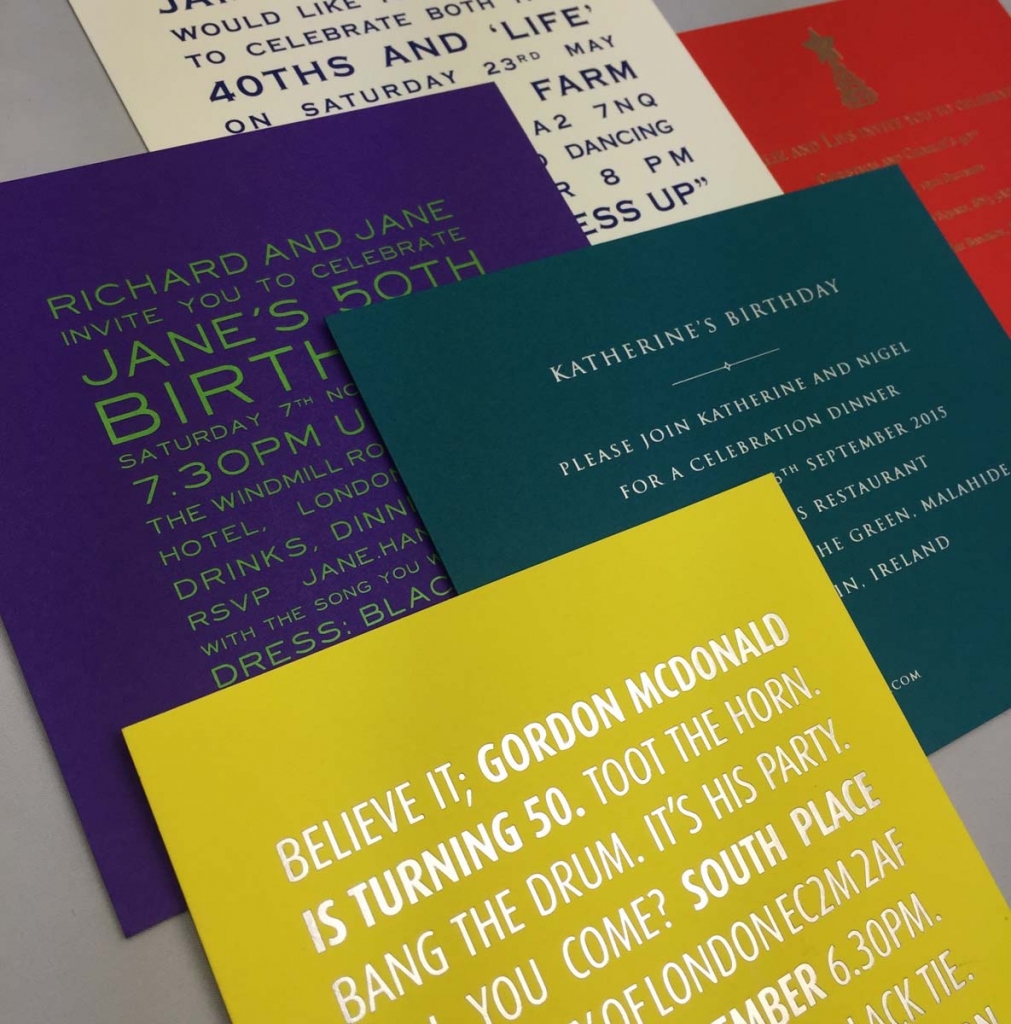 colourful party invites