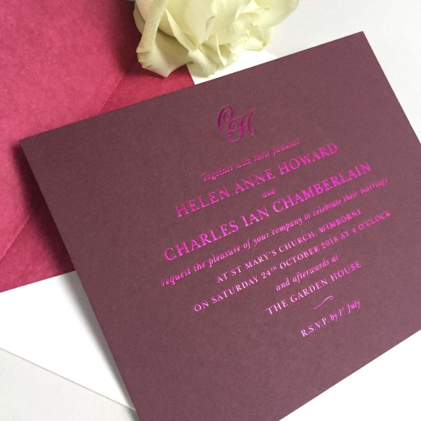 Helen pink wedding invitations