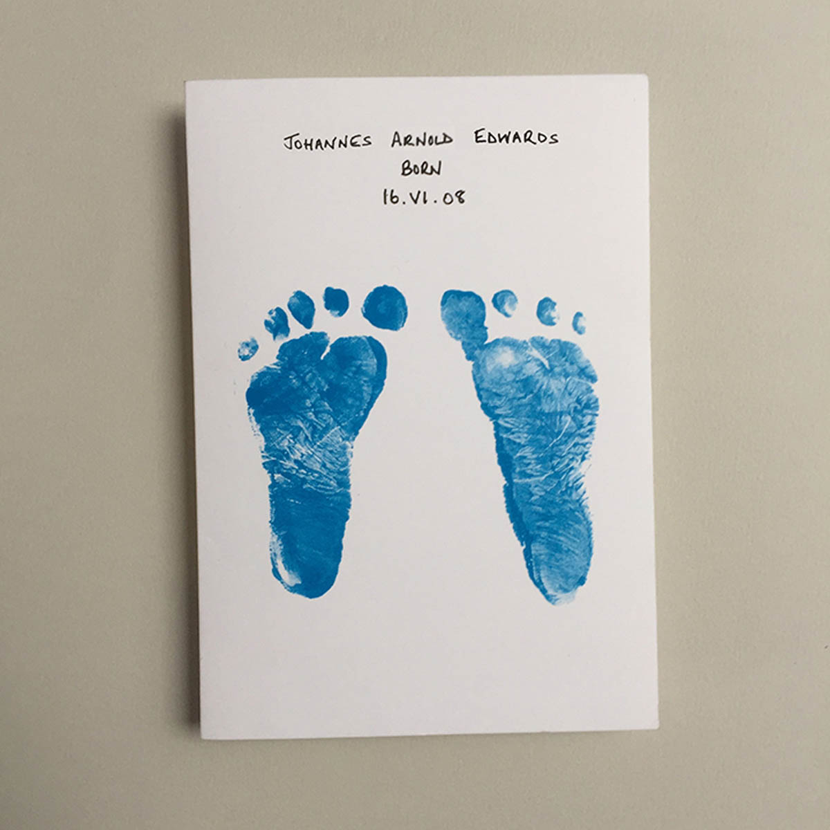 footprint birth announcement