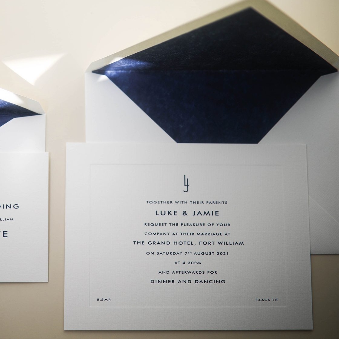 Jamie Wedding Invitation and Envelope