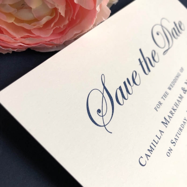 GB Blue Save the Date card