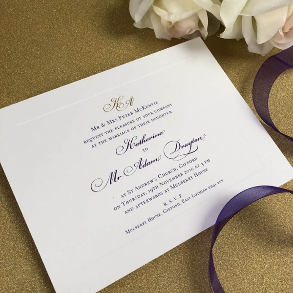 Mulberry wedding invitation