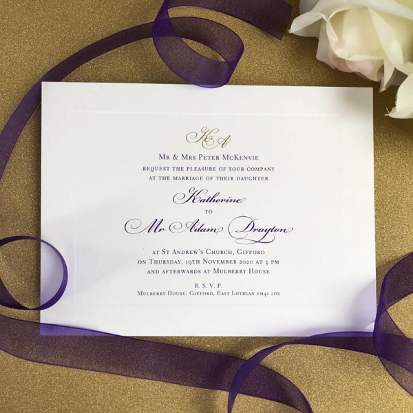 Mulberry wedding invitation