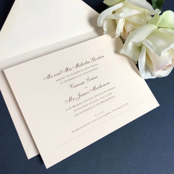 Rose wedding invitation