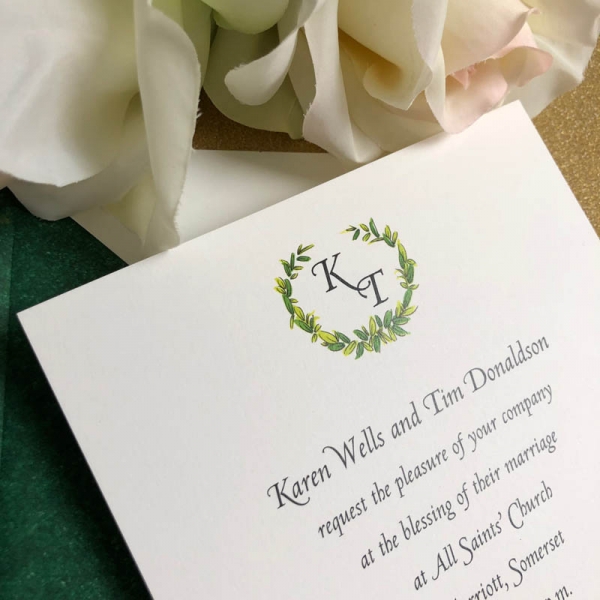 Merriott wedding invitation
