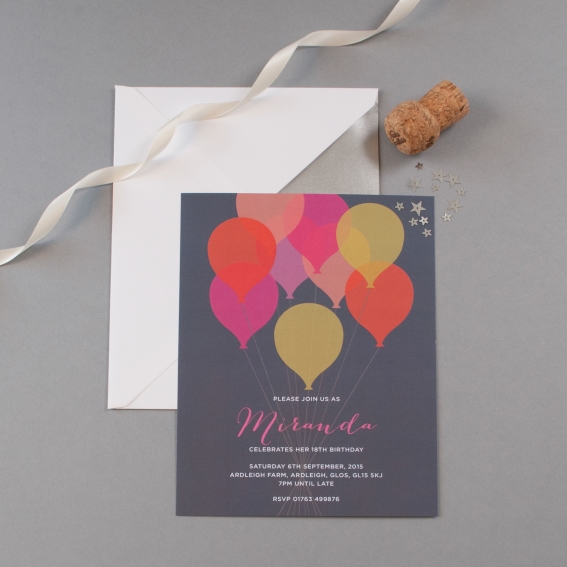 balloon birthday invitations