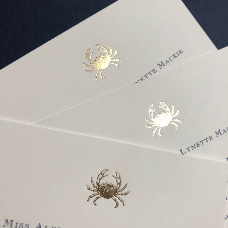 Crab motif wedding invitation
