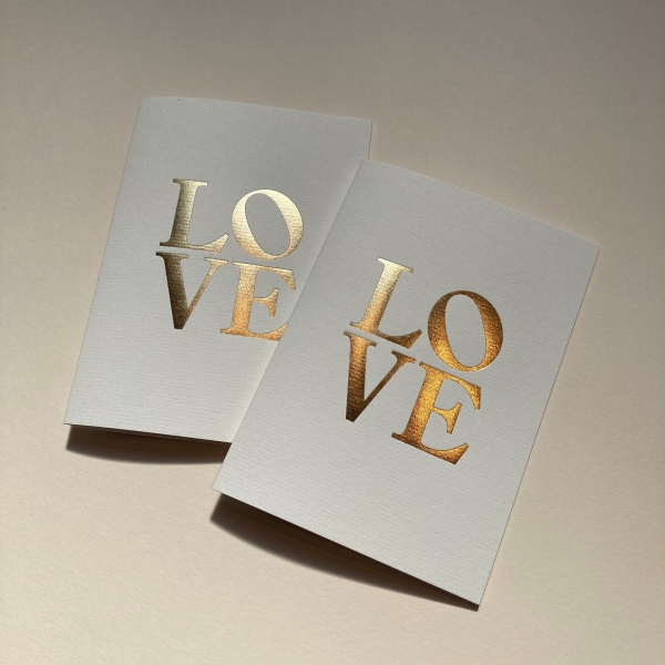 LOVE Gold and White cards