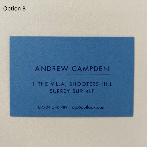 Style 2 option B deep blue ink on new blue card